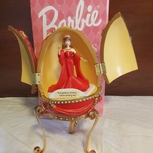 Barbie Red and Gold Egg Music Jewelry Box